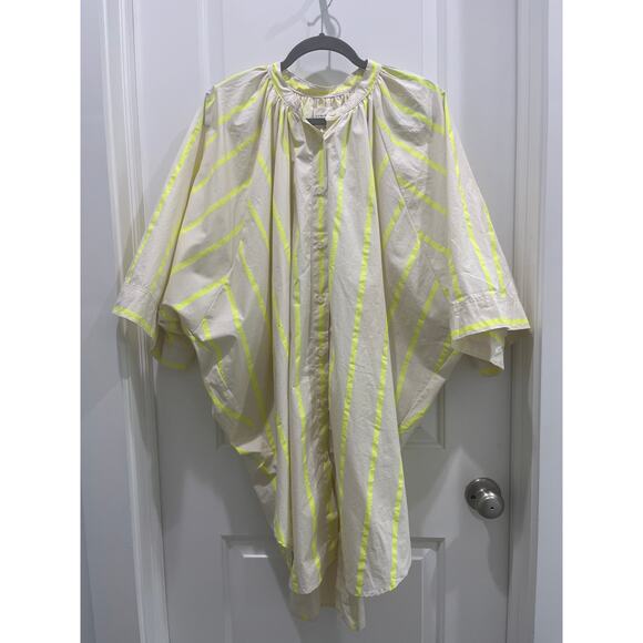 NWOT Pomander Place Tuckernuck Yellow and Tan Stripe Pia Coverup Dress Sz L - Picture 5 of 12